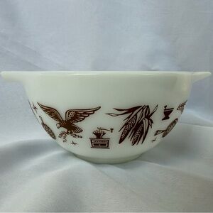 Vintage Pyrex 441 Early American Cinderella Bowl Brown Farmhouse